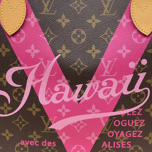 Louis Vuitton Hawaii Resorts V Neverfull Mm Shoulder Tote Bag Limited Edition LV - Picture 5 of 16